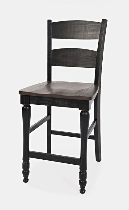 Jofran - Madison County Ladderback Counter Stool in Vintage Black (Set of 2) - 1702-BS401KD view 3