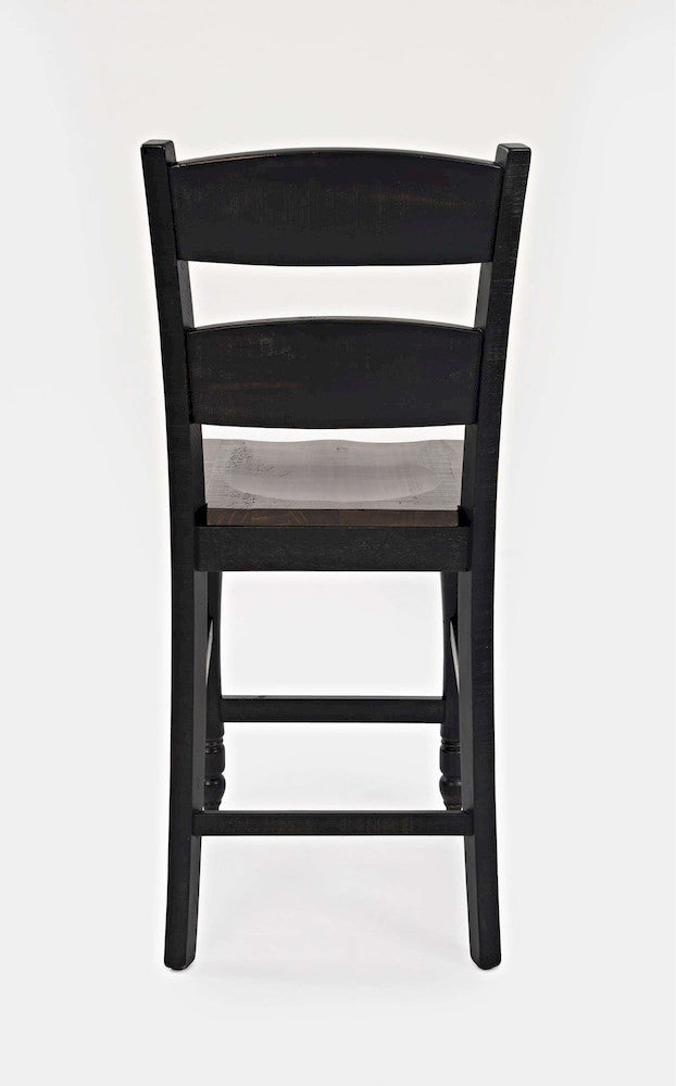 Jofran - Madison County Ladderback Counter Stool in Vintage Black (Set of 2) - 1702-BS401KD view 4
