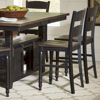 Jofran - Madison County Ladderback Counter Stool in Vintage Black (Set of 2) - 1702-BS401KD view 7