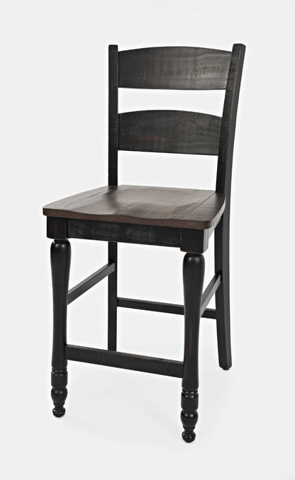 Jofran - Madison County Ladderback Counter Stool in Vintage Black (Set of 2) - 1702-BS401KD veiw 1