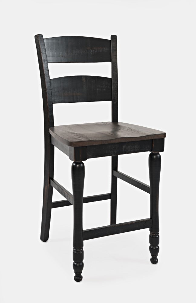Jofran - Madison County Ladderback Counter Stool in Vintage Black (Set of 2) - 1702-BS401KD veiw 2