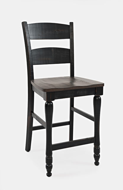 Jofran - Madison County Ladderback Counter Stool in Vintage Black (Set of 2) - 1702-BS401KD veiw 2