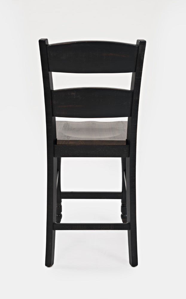 Jofran - Madison County Ladderback Counter Stool in Vintage Black (Set of 2) - 1702-BS401KD veiw 3