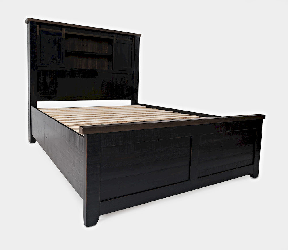 Jofran - Madison County Queen Barn Door Bed in Vintage Black - 1702B-QBDHB-QPFB-QRS view 1