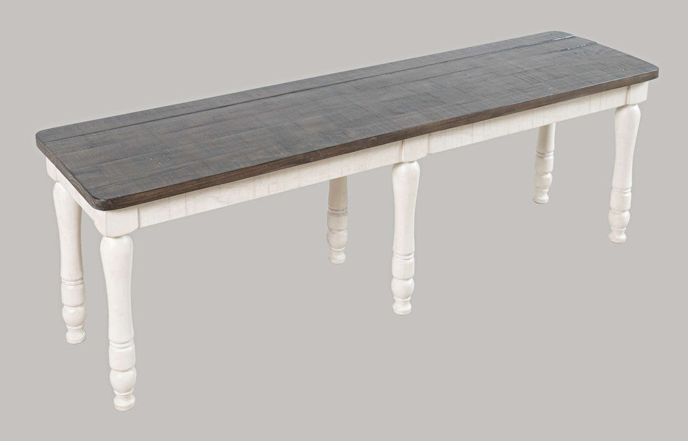 Jofran - Madison County Reclaimed Pine 54in Dining Bench - Vintage White - 1706-14KD view 2
