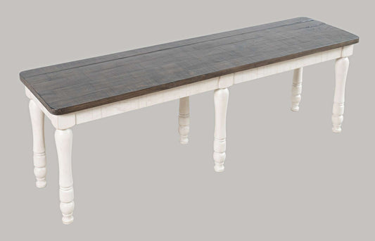 Jofran - Madison County Reclaimed Pine 54in Dining Bench - Vintage White - 1706-14KD view 2