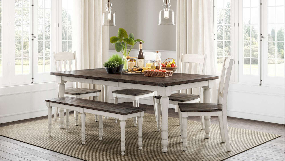 Jofran - Madison County Reclaimed Pine 54in Dining Bench - Vintage White - 1706-14KD view 3