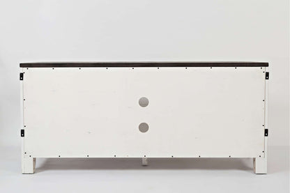 Jofran - Madison County Reclaimed Pine 60in Console with gliding Barn Door - Vintage White - 1706-60 view 4