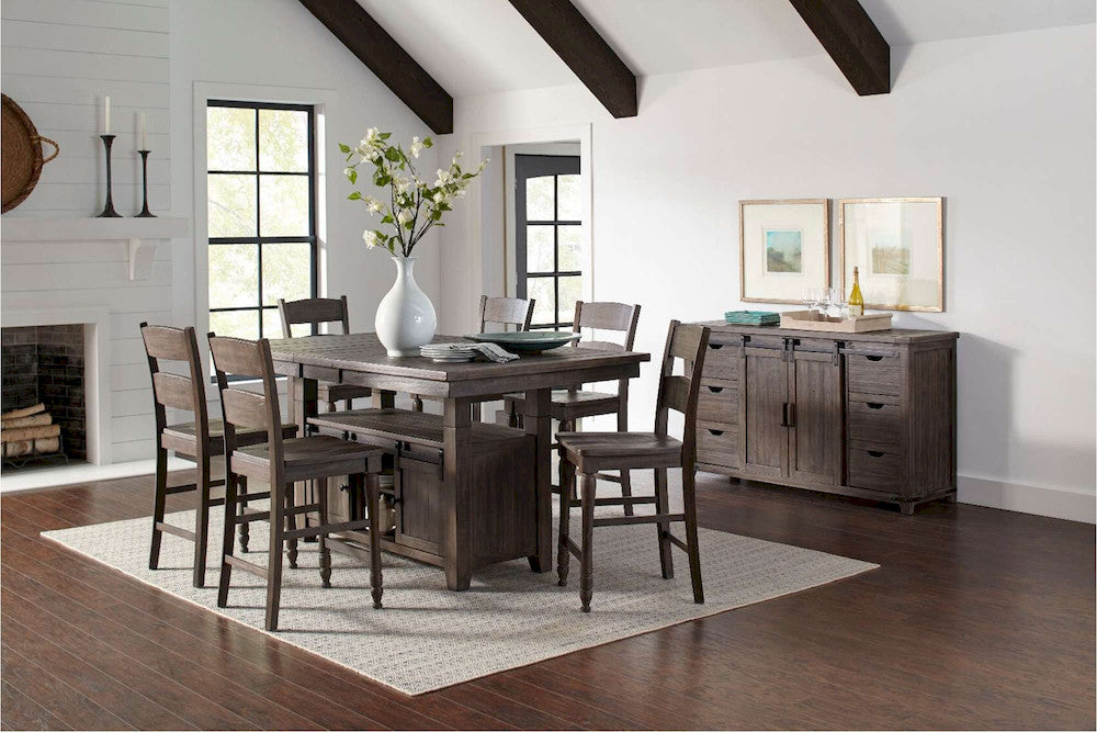 Jofran - Madison County Reclaimed Pine 72in Farmhouse Storage Table Seven-Piece Dining Set - 1700-72D-7 view 10