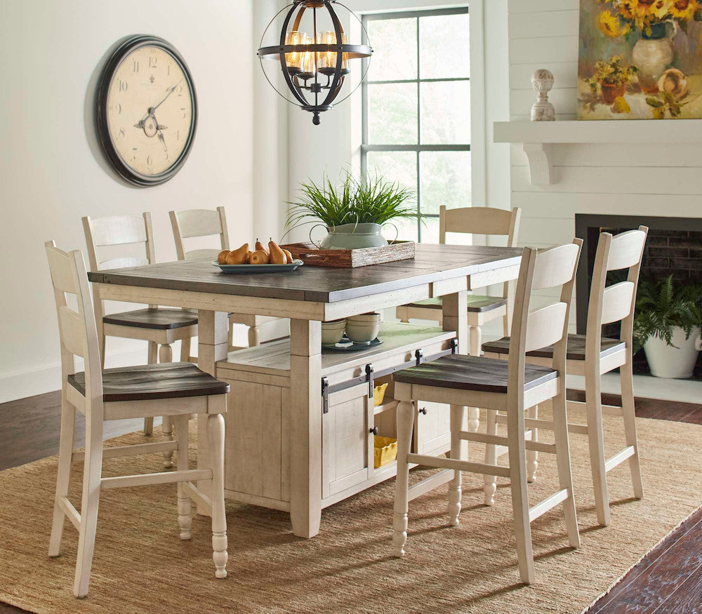 Jofran - Madison County Reclaimed Pine 72in Farmhouse Storage Table Seven-Piece Dining Set - 1706-72D-7_INV142885 view 6