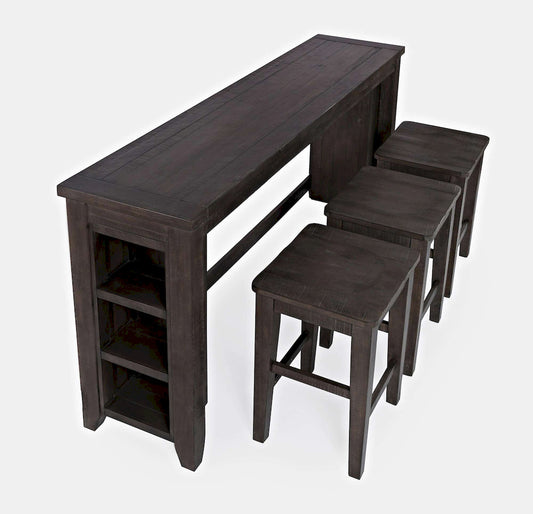 Jofran - Madison County Reclaimed Pine Console Table Set with 3 Stools - Barnwood Brown - 1700-78 view 1