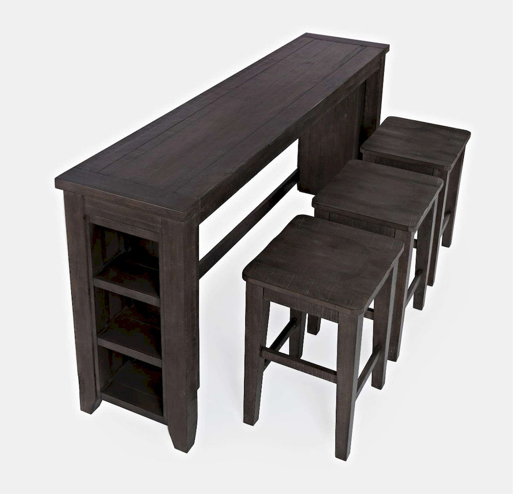 Jofran - Madison County Reclaimed Pine Console Table Set with 3 Stools - Barnwood Brown - 1700-78 view 2