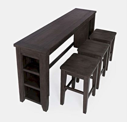 Jofran - Madison County Reclaimed Pine Console Table Set with 3 Stools - Barnwood Brown - 1700-78 view 2