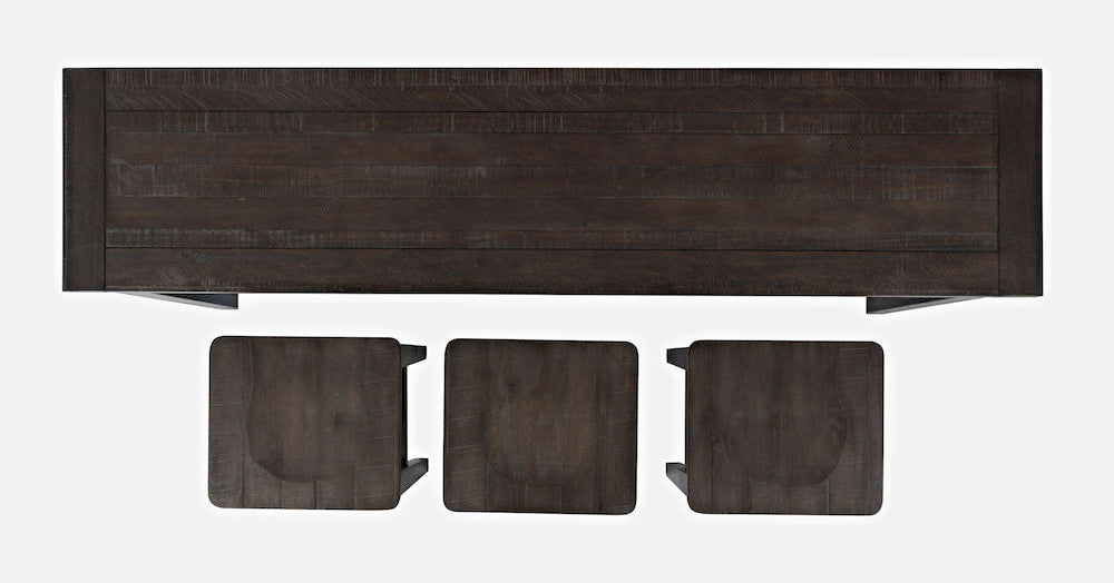 Jofran - Madison County Reclaimed Pine Console Table Set with 3 Stools - Barnwood Brown - 1700-78 view 10
