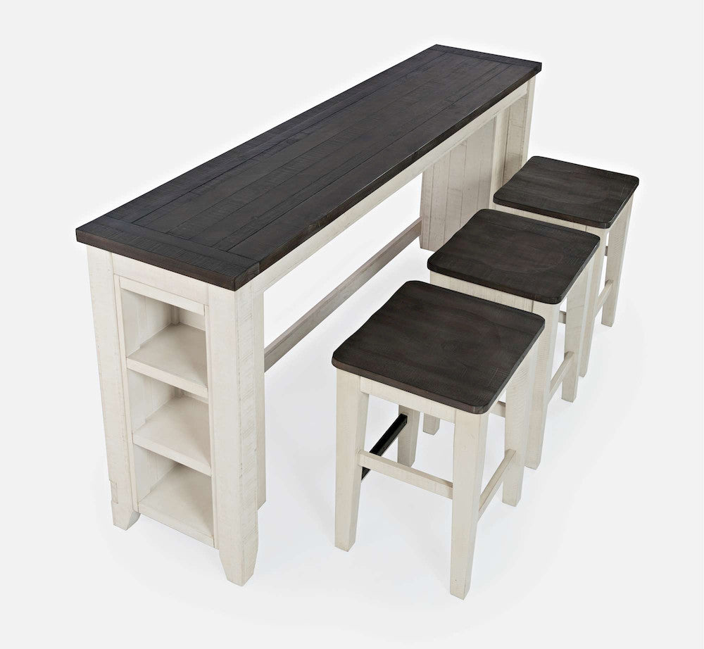 Jofran - Madison County Reclaimed Pine Console Table Set with 3 Stools - Vintage White - 1706-78 view 1