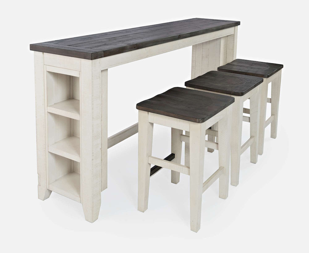 Jofran - Madison County Reclaimed Pine Console Table Set with 3 Stools - Vintage White - 1706-78 view 2