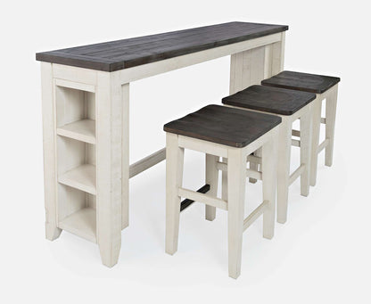 Jofran - Madison County Reclaimed Pine Console Table Set with 3 Stools - Vintage White - 1706-78 view 2