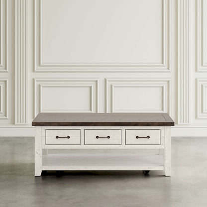 Jofran - Madison County Reclaimed Pine Harris 3 Drawer Cocktail Table - Vintage White - 1706-11 view 5