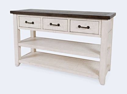 Jofran - Madison County Reclaimed Pine Harris 3 Drawer Console - Vintage White - 1706-14 view 3