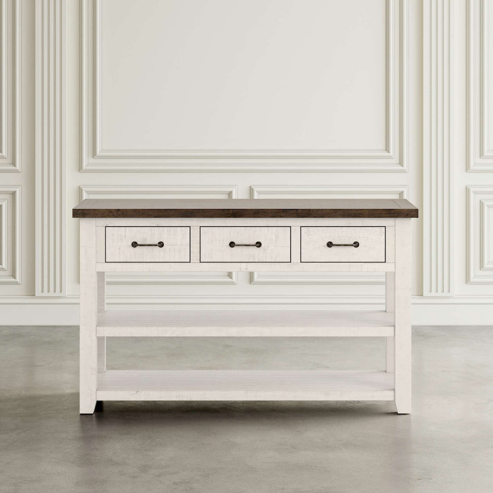 Jofran - Madison County Reclaimed Pine Harris 3 Drawer Console - Vintage White - 1706-14 view 5