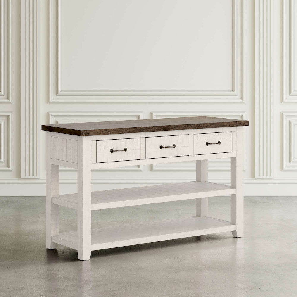 Jofran - Madison County Reclaimed Pine Harris 3 Drawer Console - Vintage White - 1706-14 view 6