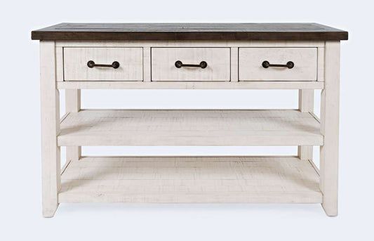 Jofran - Madison County Reclaimed Pine Harris 3 Drawer Console - Vintage White - 1706-14 veiw 2