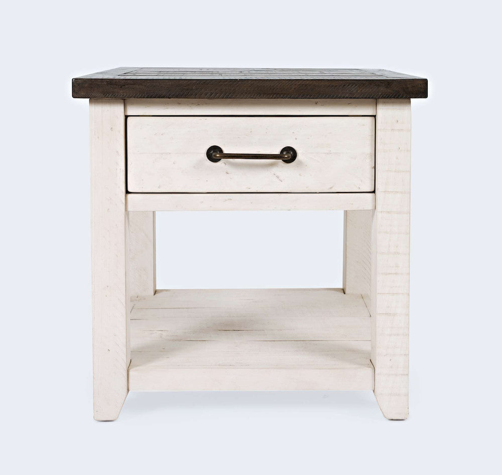 Jofran - Madison County Reclaimed Pine Harris End Table - Vintage White - 1706-13 view 1