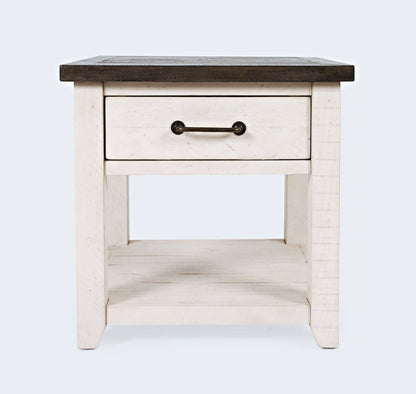 Jofran - Madison County Reclaimed Pine Harris End Table - Vintage White - 1706-13 view 1