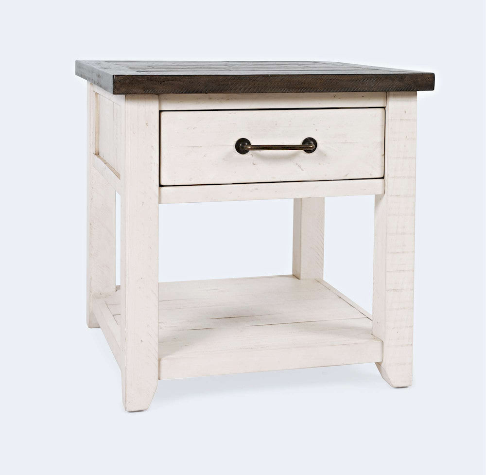 Jofran - Madison County Reclaimed Pine Harris End Table - Vintage White - 1706-13 view 2