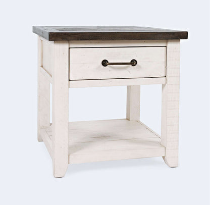 Jofran - Madison County Reclaimed Pine Harris End Table - Vintage White - 1706-13 view 2