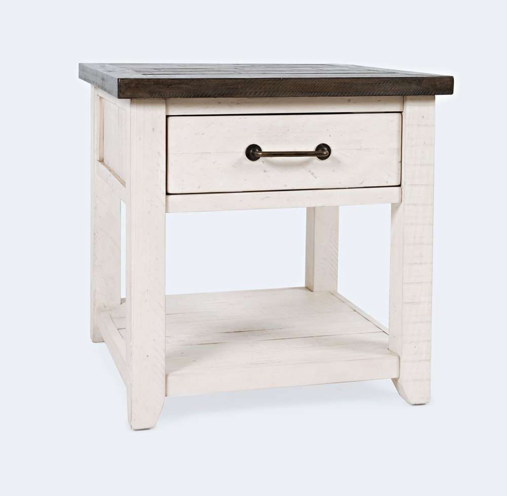 Jofran - Madison County Reclaimed Pine Harris End Table - Vintage White - 1706-13 veiw 1