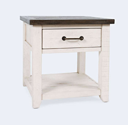 Jofran - Madison County Reclaimed Pine Harris End Table - Vintage White - 1706-13 veiw 1
