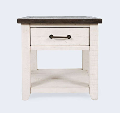 Jofran - Madison County Reclaimed Pine Harris End Table - Vintage White - 1706-13 veiw 2