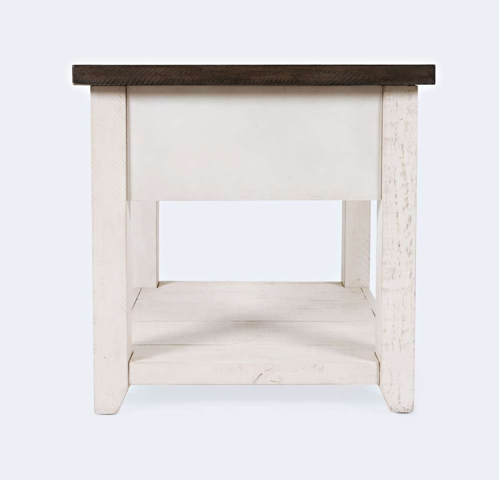 Jofran - Madison County Reclaimed Pine Harris End Table - Vintage White - 1706-13 veiw 3