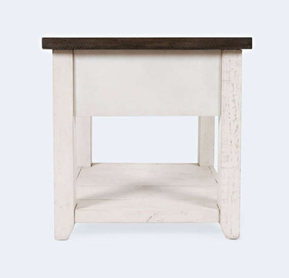 Jofran - Madison County Reclaimed Pine Harris End Table - Vintage White - 1706-13 veiw 3