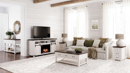 Jofran - Madison County Reclaimed Pine Harris USB Charging Chairside Table - Vintage White - 1706-18 view 8