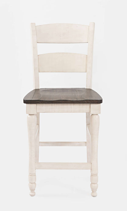 Jofran - Madison County Reclaimed Pine Ladderback Counter Stool (Set of 2) - Vintage White - 1706-BS401KD view 1