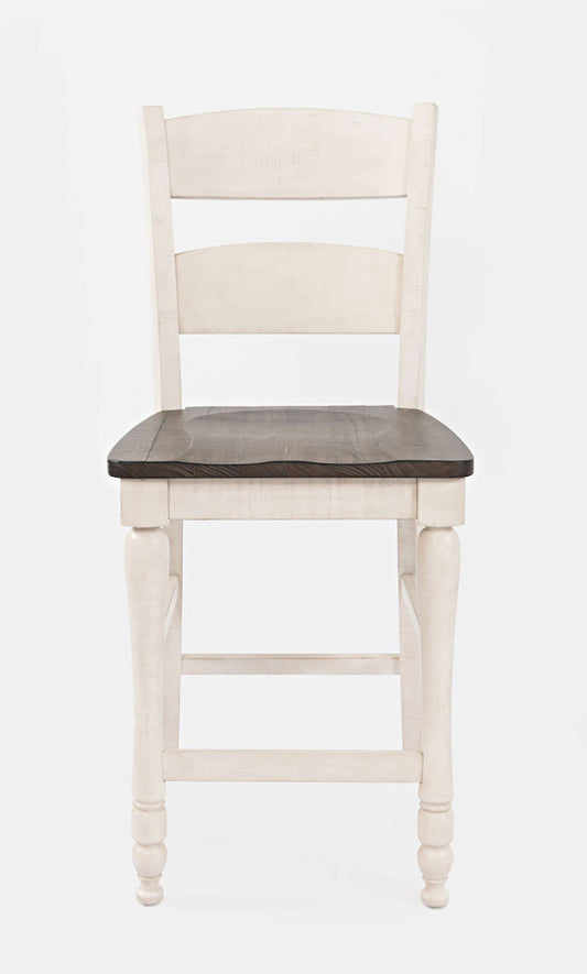 Jofran - Madison County Reclaimed Pine Ladderback Counter Stool (Set of 2) - Vintage White - 1706-BS401KD view 1