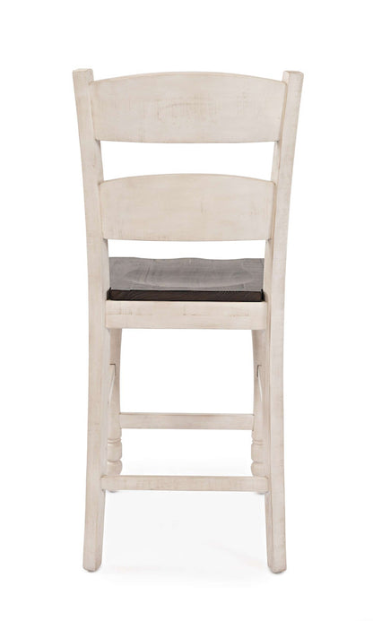 Jofran - Madison County Reclaimed Pine Ladderback Counter Stool (Set of 2) - Vintage White - 1706-BS401KD view 3