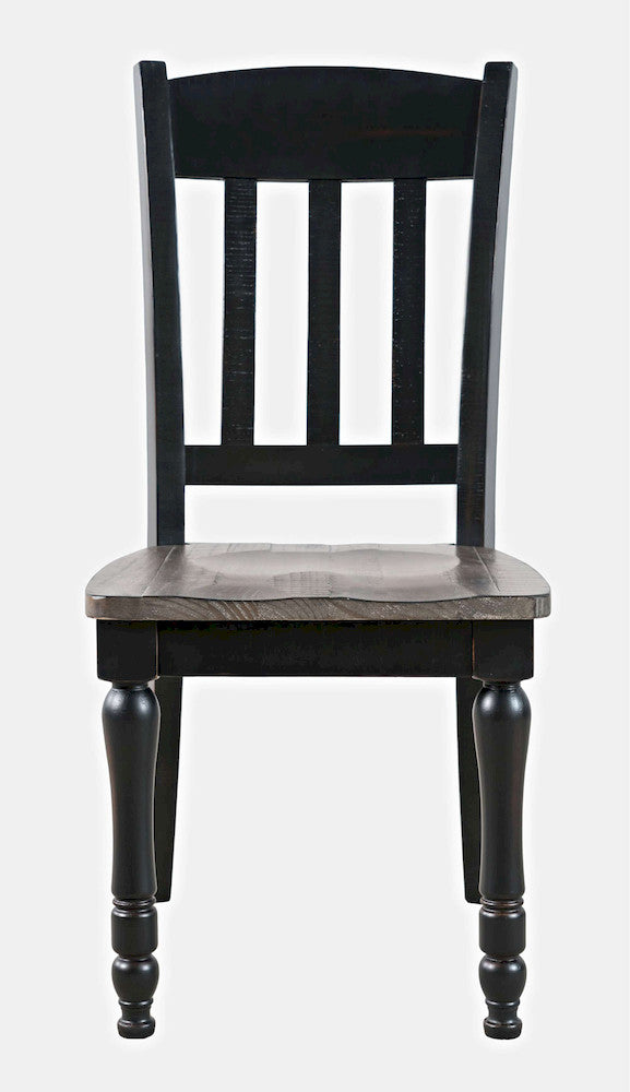 Jofran - Madison County Reclaimed Pine Slatback Dining Chair (Set of 2) - Vintage Black - 1702-420KD view 1