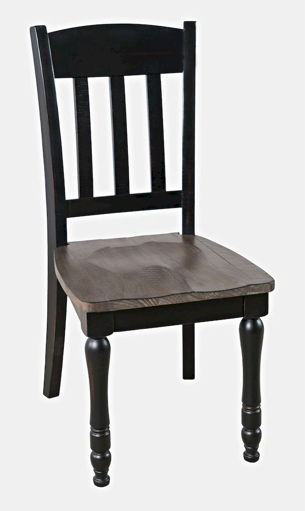 Jofran - Madison County Reclaimed Pine Slatback Dining Chair (Set of 2) - Vintage Black - 1702-420KD view 2
