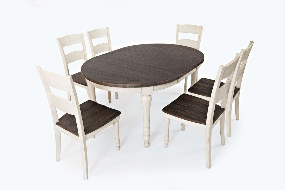 Jofran - Madison County Round to Oval Dining Table in Vintage white - 1706-66 view 4