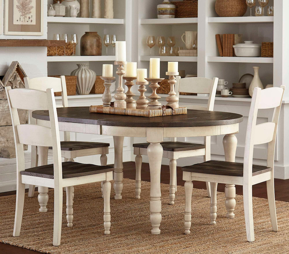 Jofran - Madison County Round to Oval Dining Table in Vintage white - 1706-66 view 8