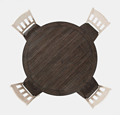 Jofran - Madison County Rustic Farmhouse Five Piece Reclaimed Solid Wood Counter Height Round Dining Set with Slatback Barstools - 1706-54C-4-BS420KD view 11