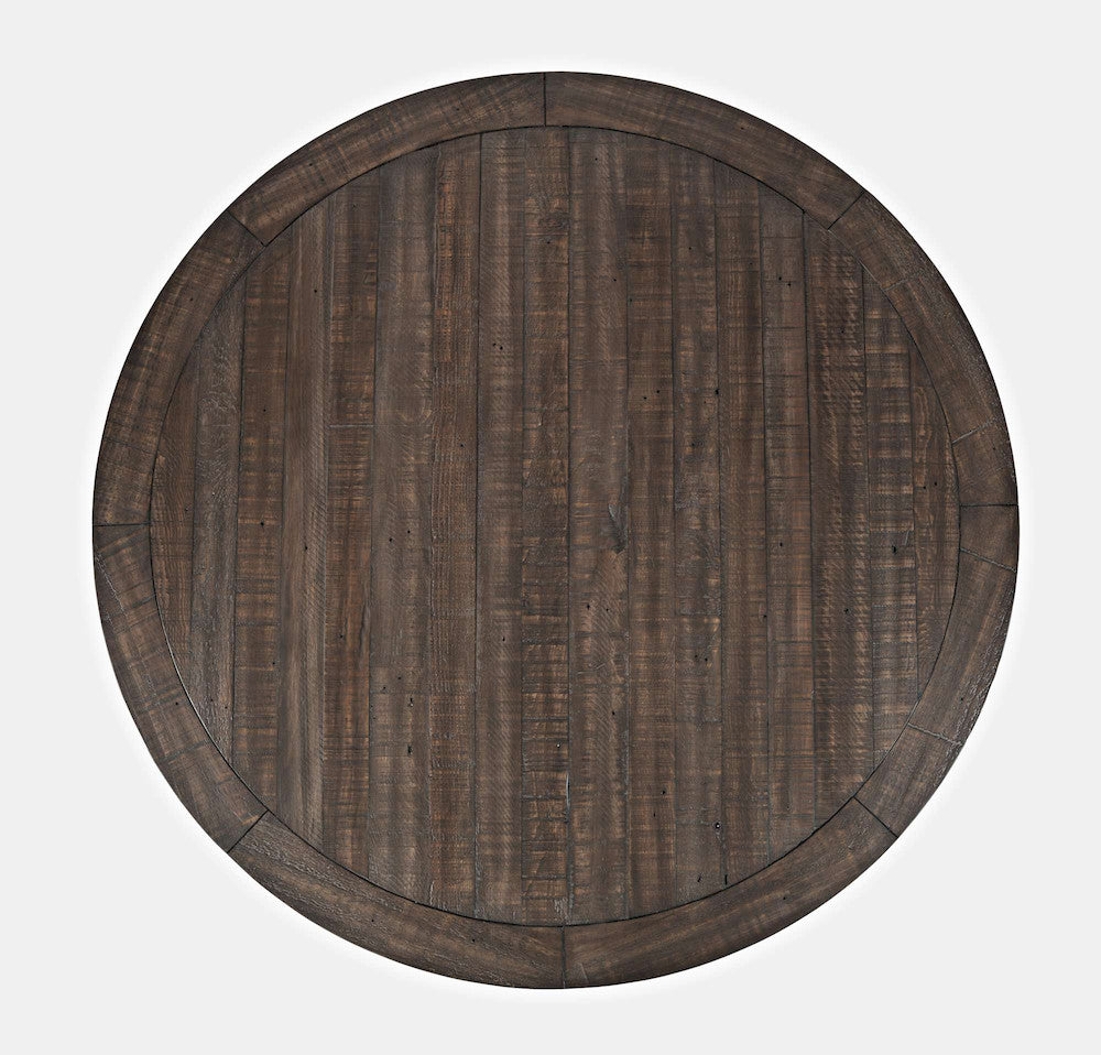 Jofran - Madison County Rustic Farmhouse Seven Piece Reclaimed Solid Wood Counter Height Round Dining Set with Ladderback Barstools - 1706-54C-6-BS401KD view 11