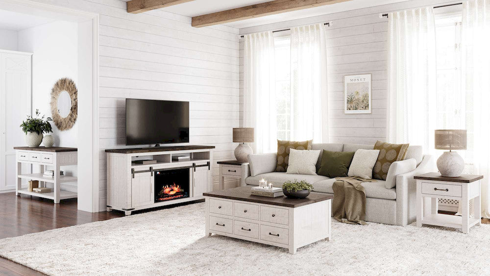Jofran - Madison County Sofa/Media Table in Vintage white - 1706-4 view 5
