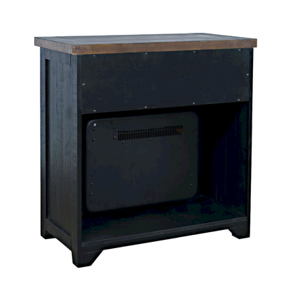Jofran - Madison County Solid Wood Rustic 32in Farmhouse Electric Fireplace Console TV Stand in Antique Black - 1702-FP32 view 3