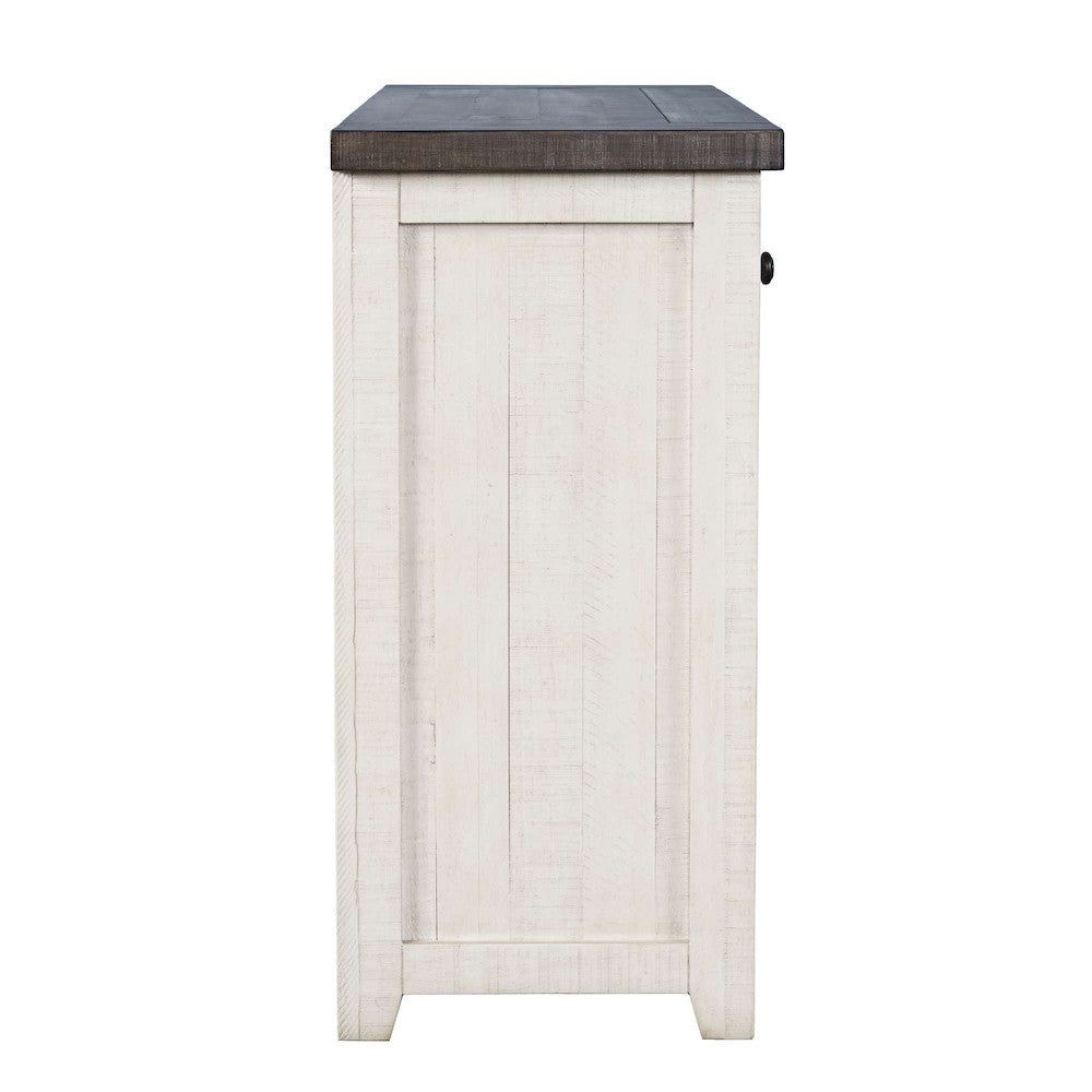 Jofran - Madison County Solid Wood Rustic 32in Farmhouse Electric Fireplace Console TV Stand in Antique White - 1706-FP32 view 4