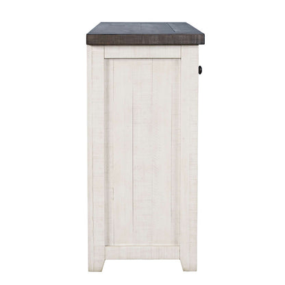 Jofran - Madison County Solid Wood Rustic 32in Farmhouse Electric Fireplace Console TV Stand in Antique White - 1706-FP32 view 4