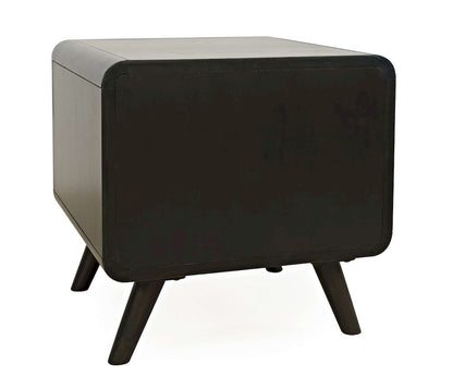 Jofran - Marlowe Mid-Century Modern 24in Curved End Table with Storage Drawers, Dark Brown - 2240-6 view 3